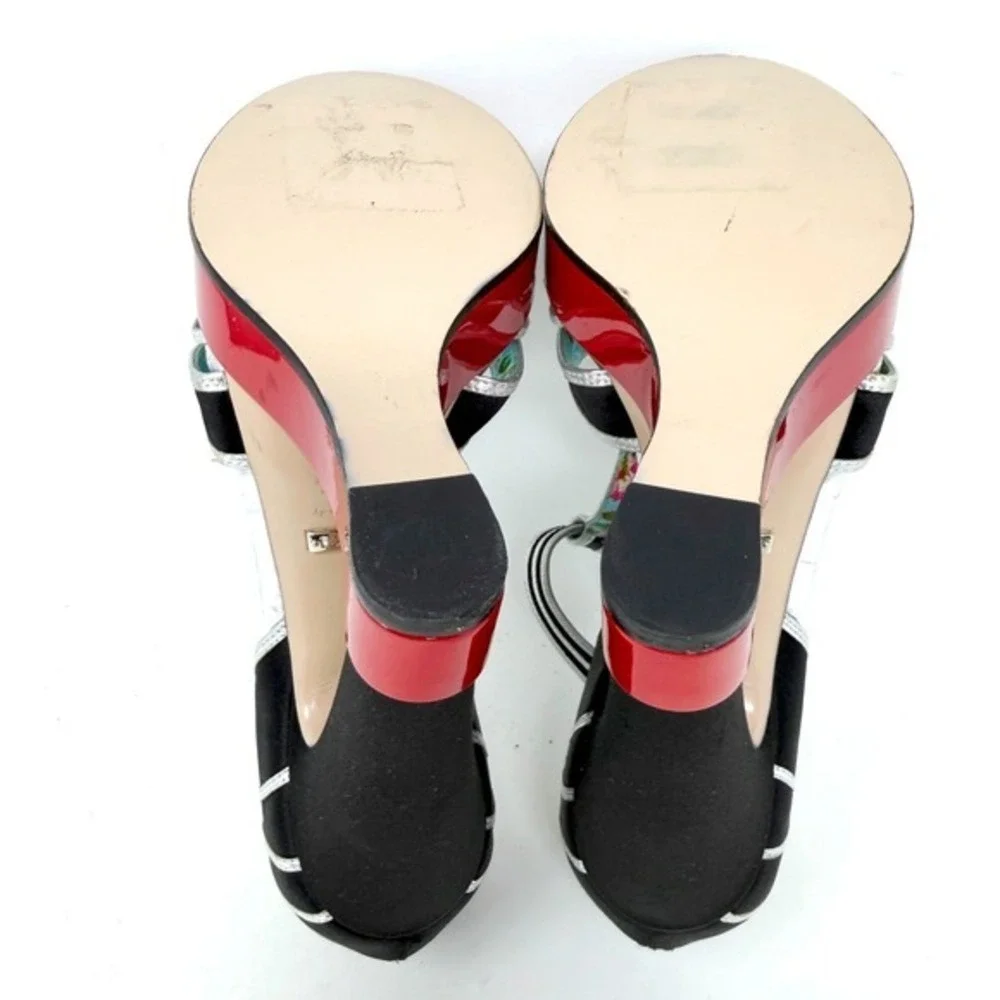 Gucci Mariska Platform Heels Black‎ Runway Sandals 37.5